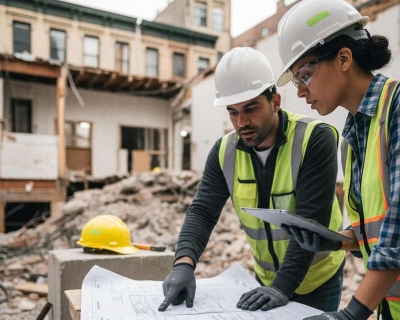 Demolition permitting under way on a New York job.