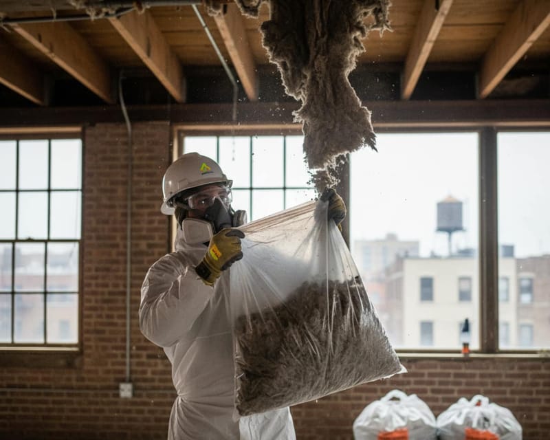 Insulation removal under way on a New York job.