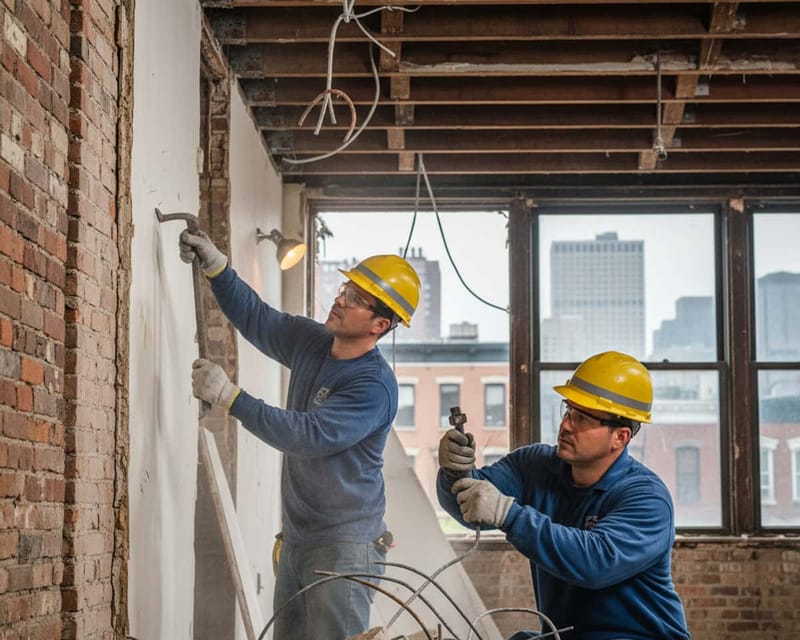 Selective demolition under way on a New York job.